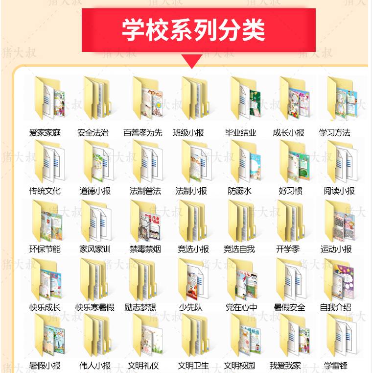 小学生手抄报模板下载(WORD 版电子小报 A4+A3 小报线稿)