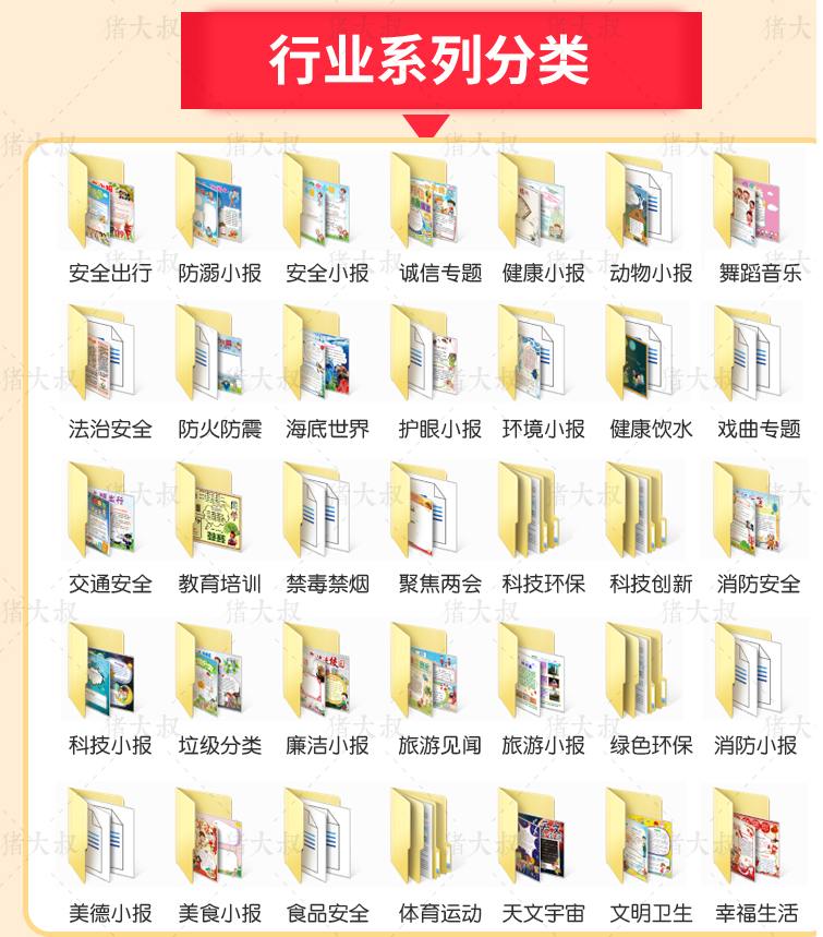 小学生手抄报模板下载(WORD 版电子小报 A4+A3 小报线稿)