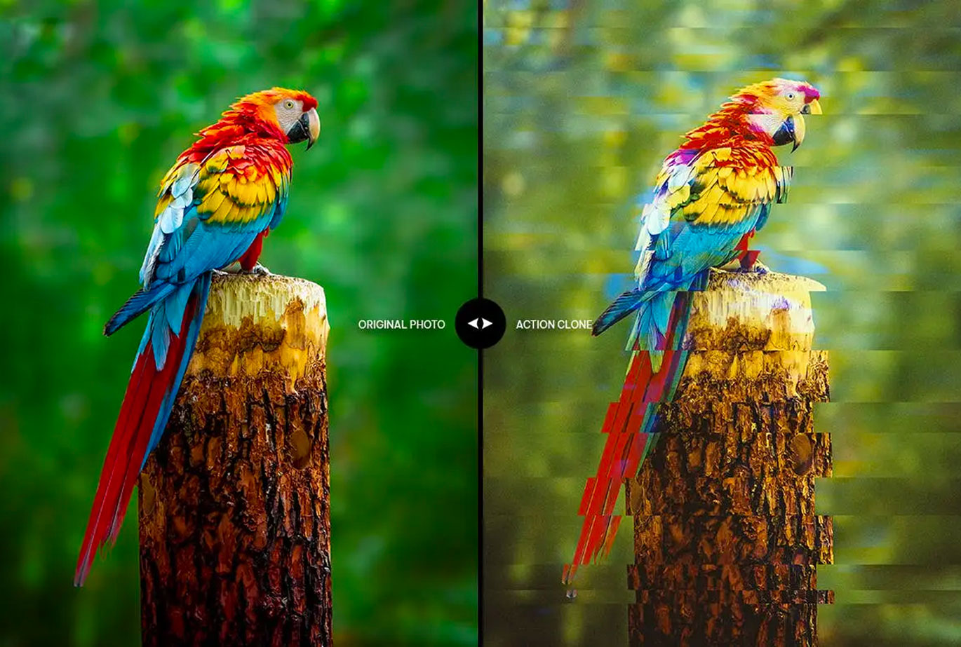 抖音小故障切片风格photoshop动作预设