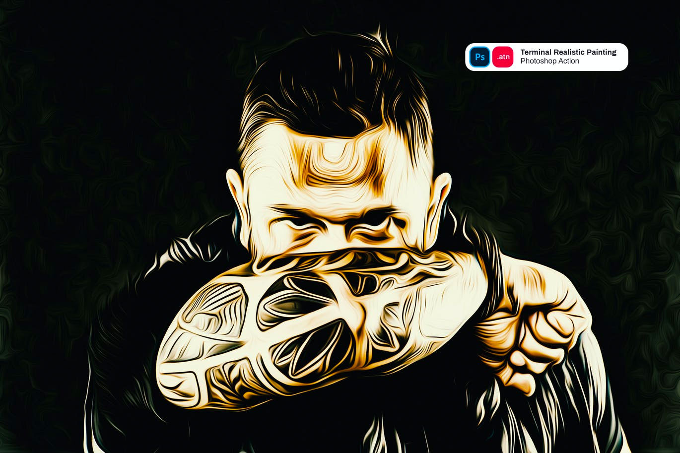 手绘漫画逼真质感的photoshop动作预设