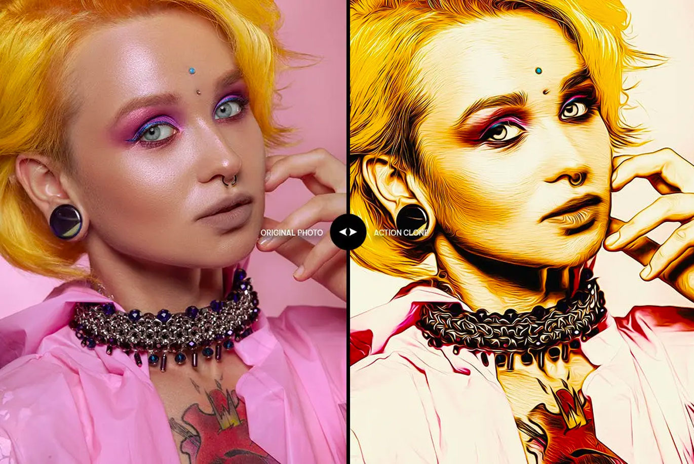 手绘漫画逼真质感的photoshop动作预设