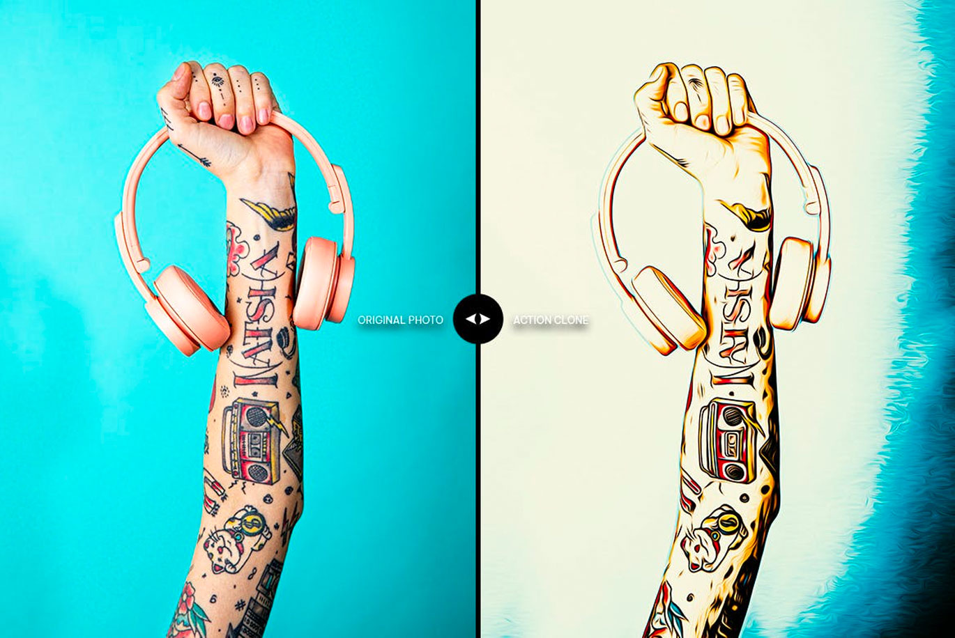 手绘漫画逼真质感的photoshop动作预设