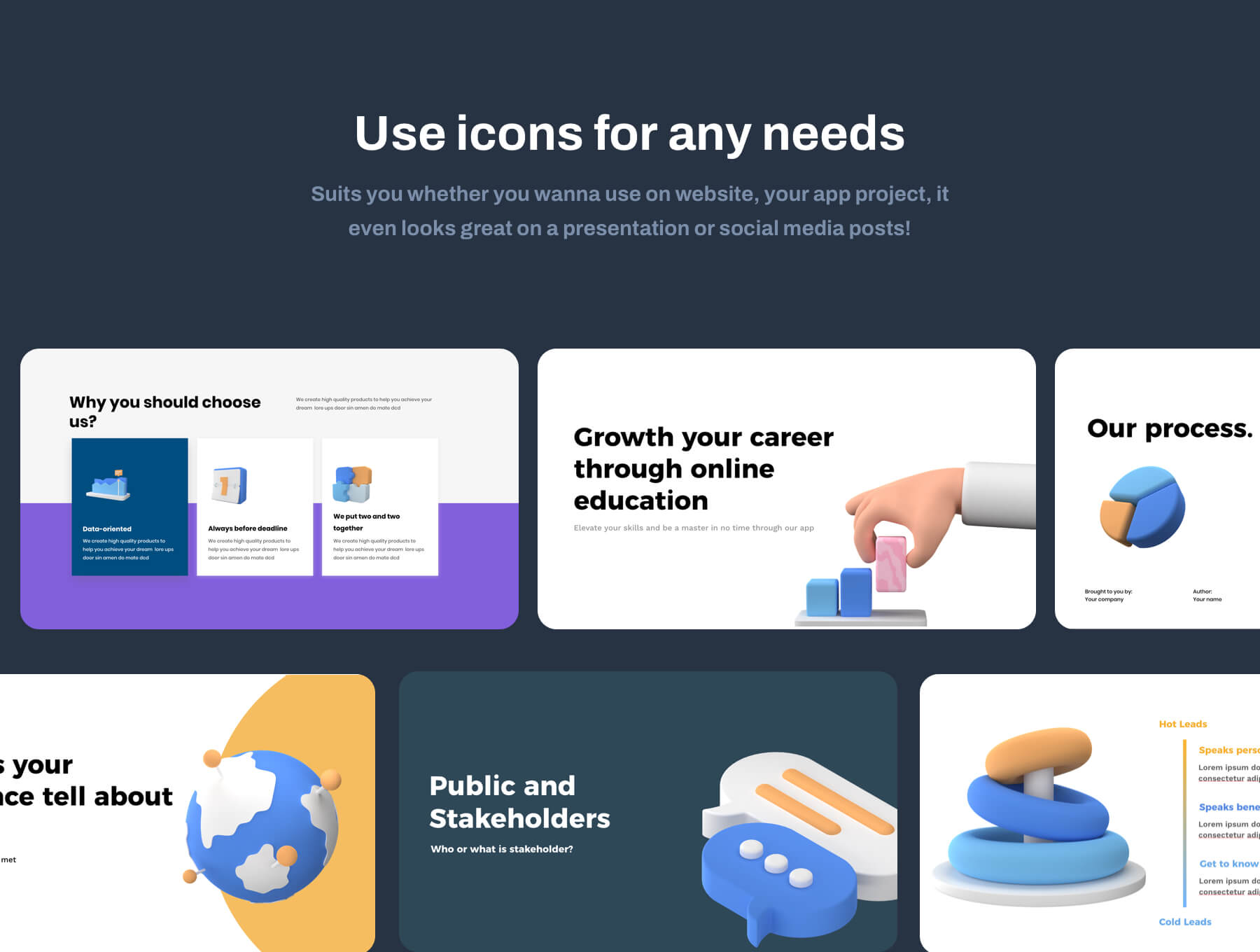 30个数据可视化相关3D图标Blender模型