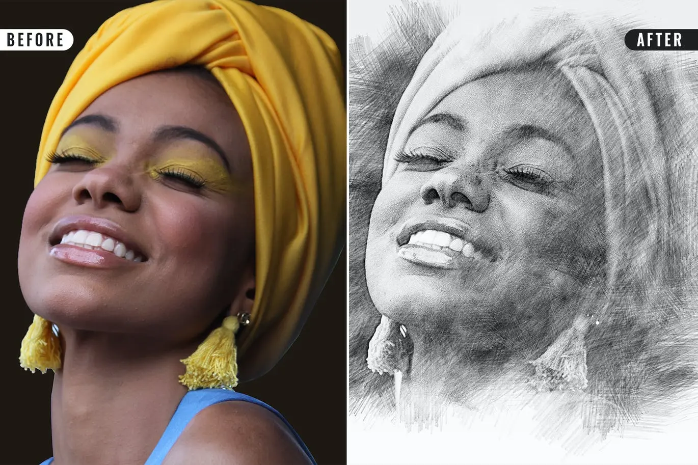 一键生成素描效果的PS图层样式