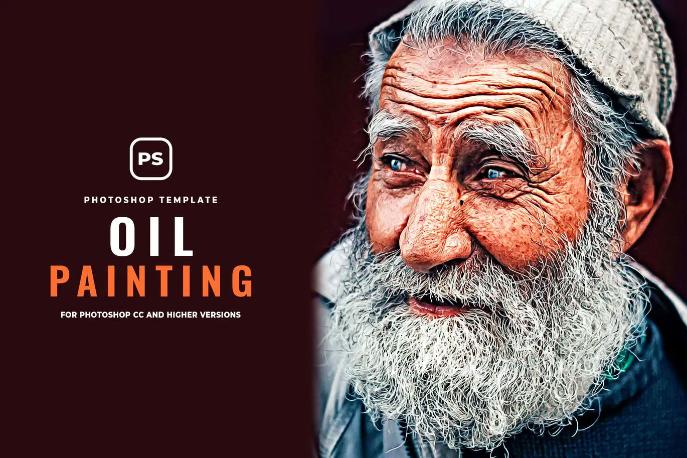 逼真手绘油画质感photoshop动作预