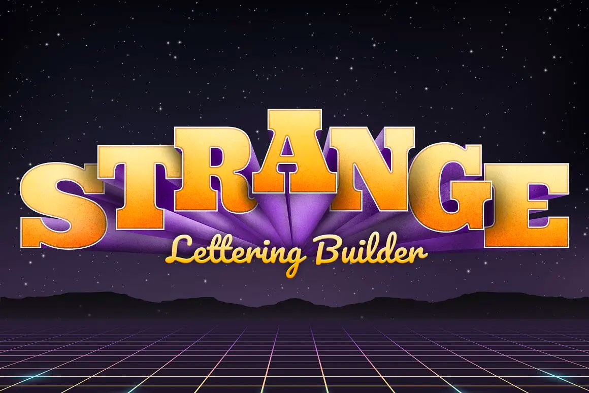 3D字母网格和笔刷素材