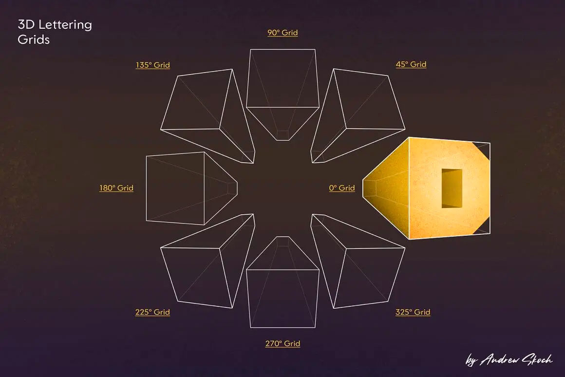 3D字母网格和笔刷素材