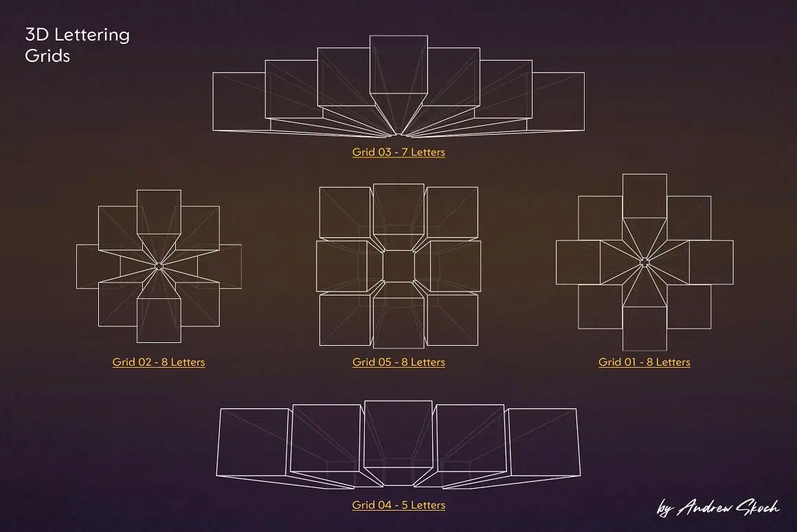 3D字母网格和笔刷素材