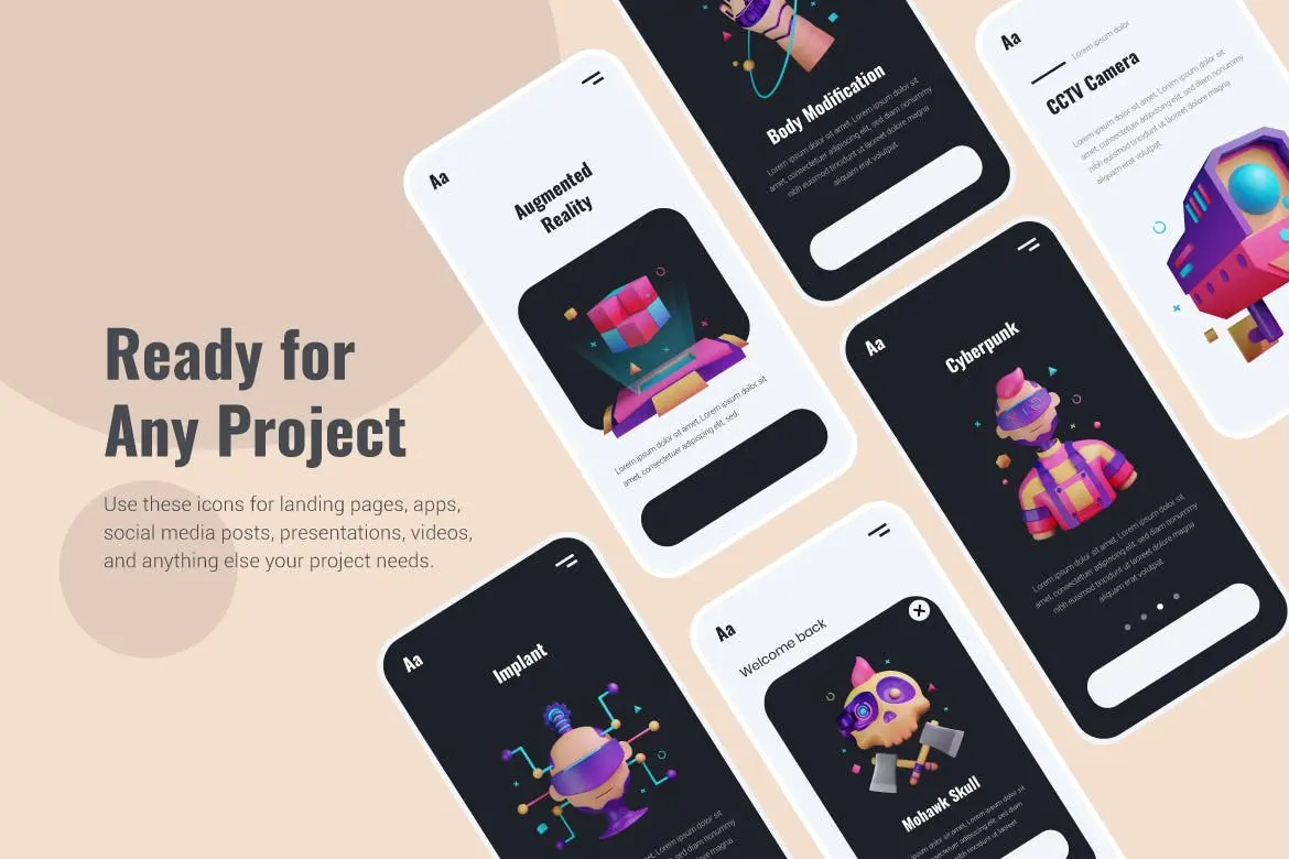 赛博朋克未来主义风格3D模型素材包（Blend）