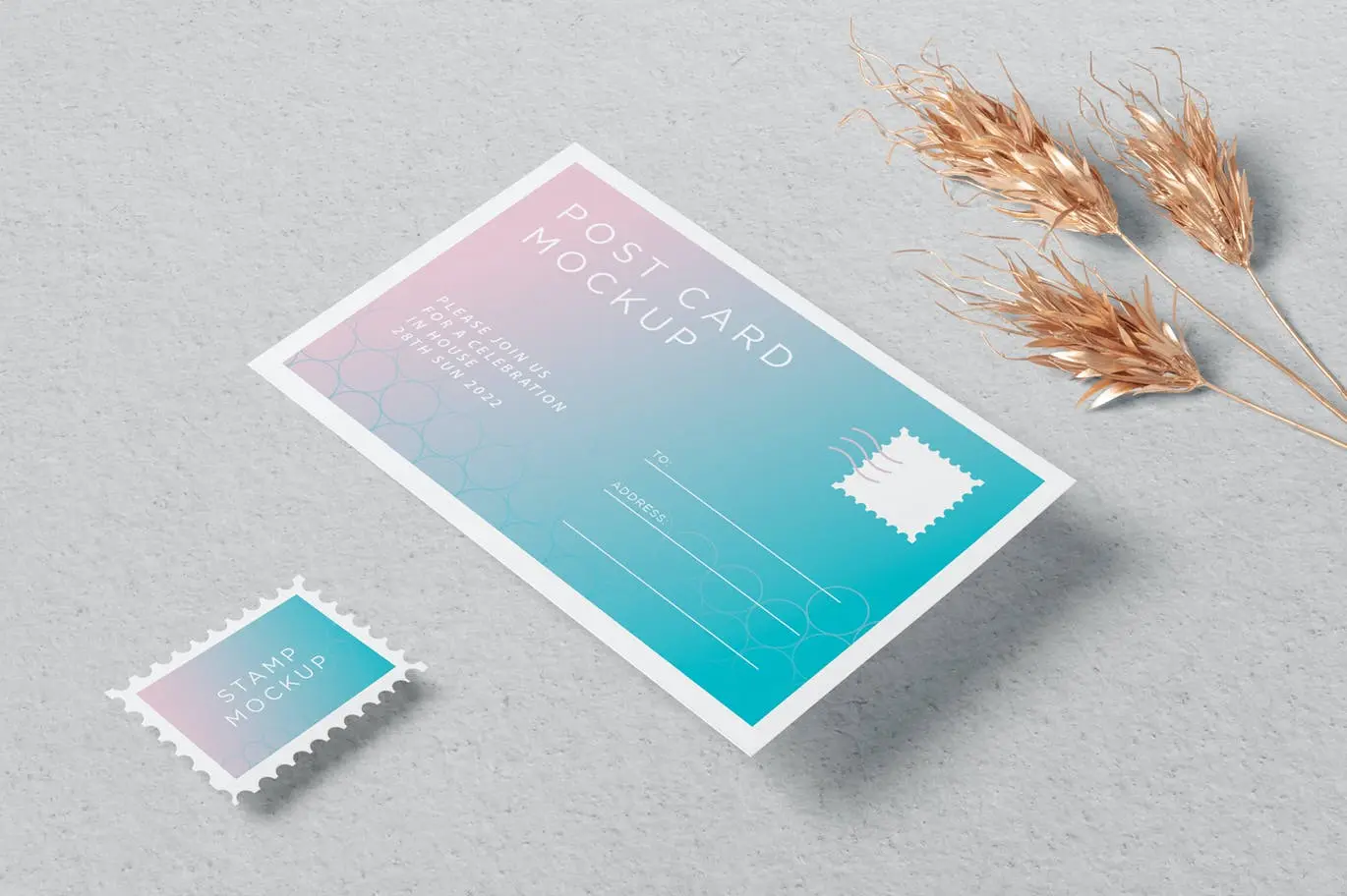 4×6明信片设计PSD样机素材