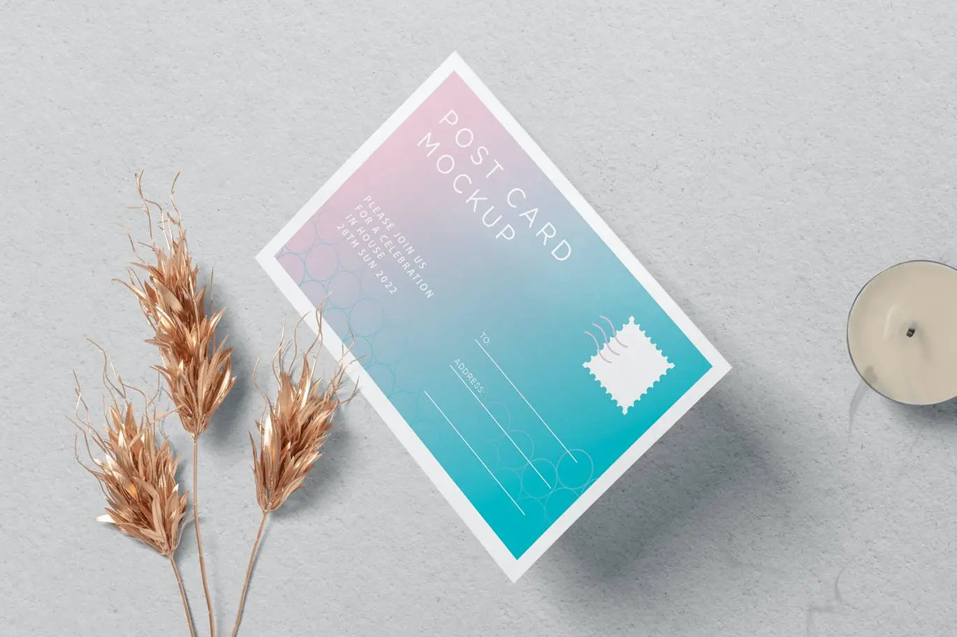 4×6明信片设计PSD样机素材