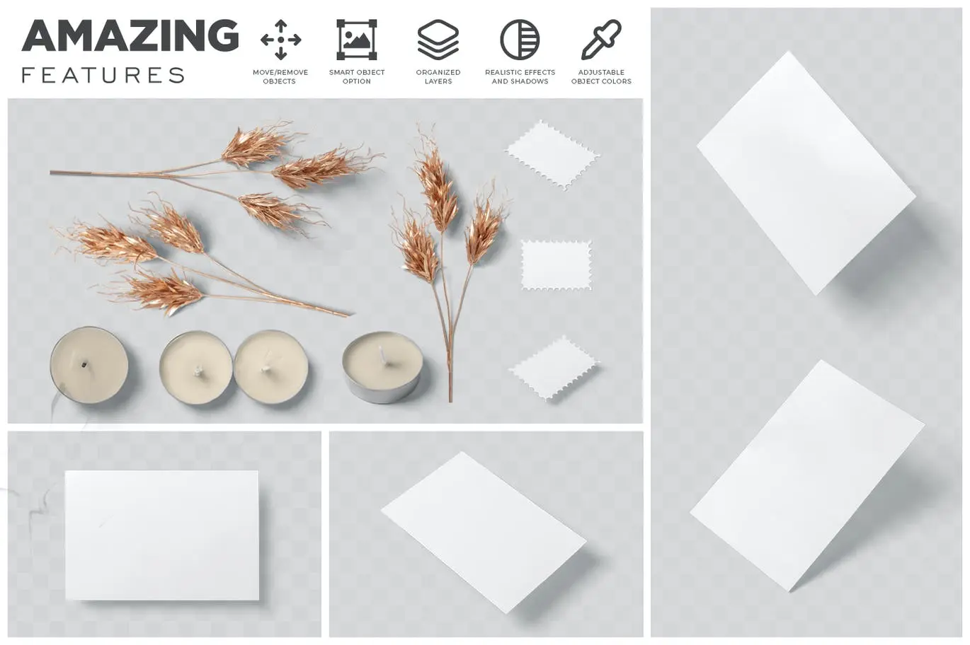 4×6明信片设计PSD样机素材