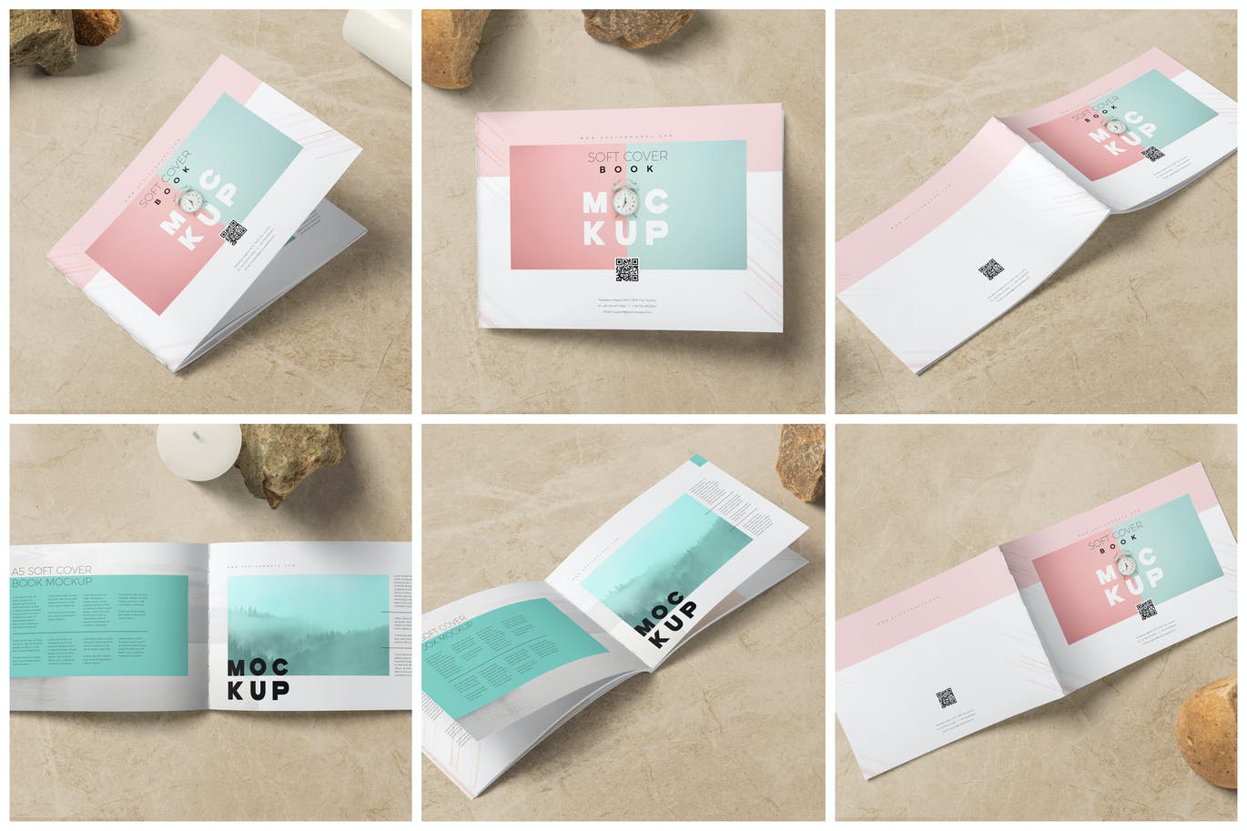 A5尺寸订书书籍设计PSD样机素材