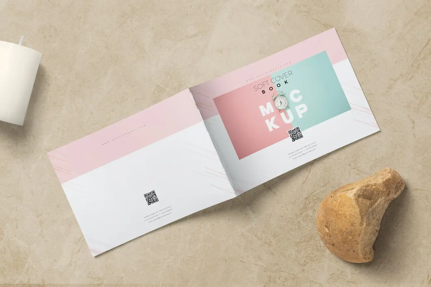 A5尺寸订书书籍设计PSD样机素材