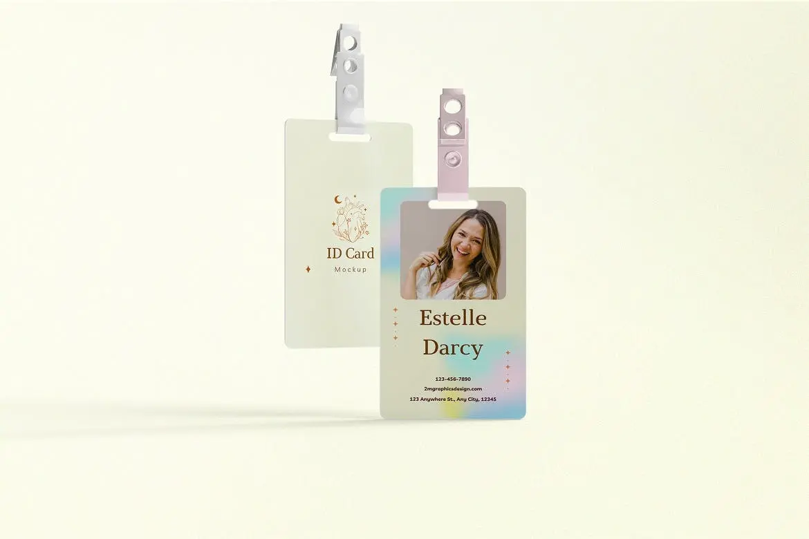 身份卡/工作卡/ID卡相关设计PSD样机模板