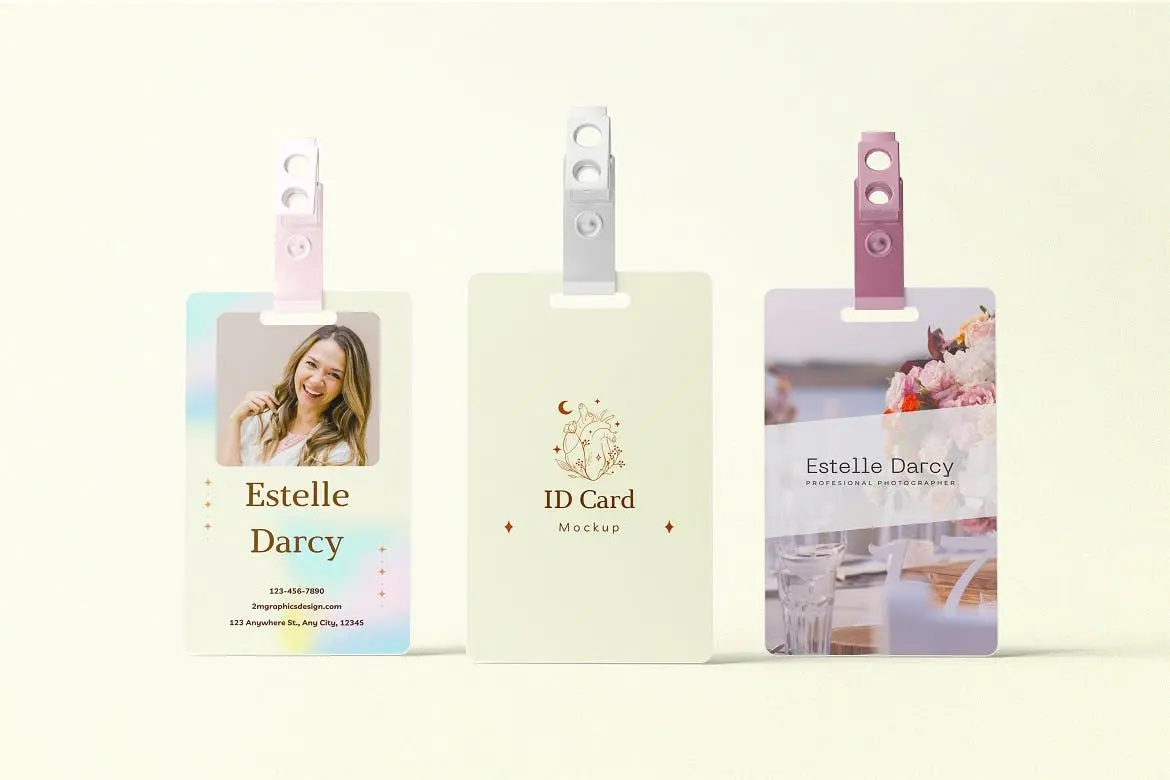 身份卡/工作卡/ID卡相关设计PSD样机模板