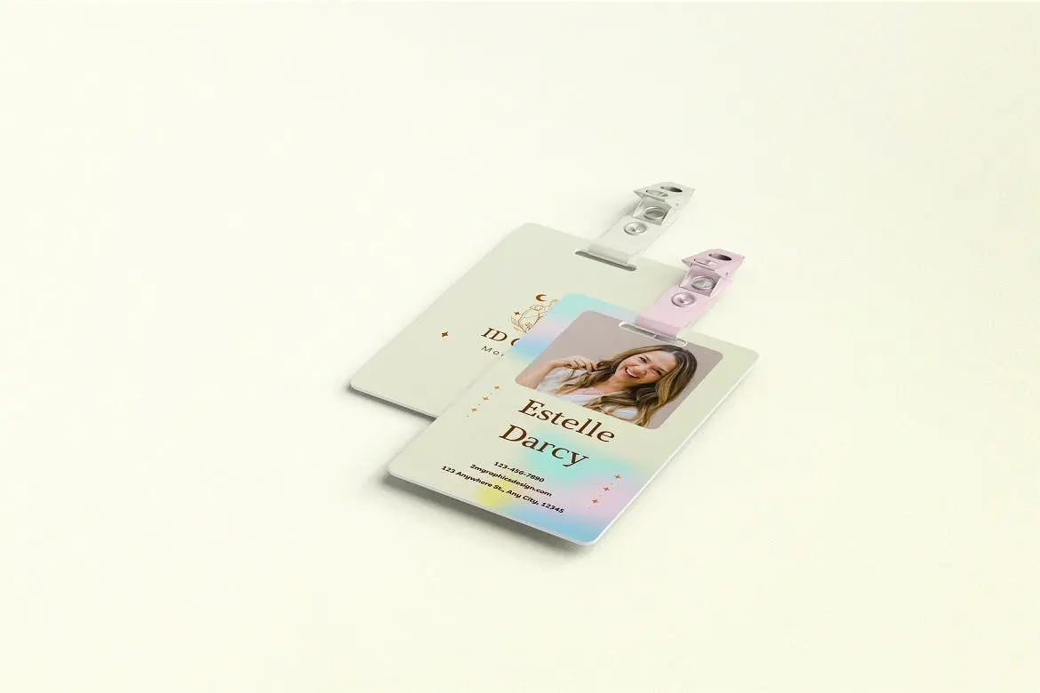 身份卡/工作卡/ID卡相关设计PSD样机模板
