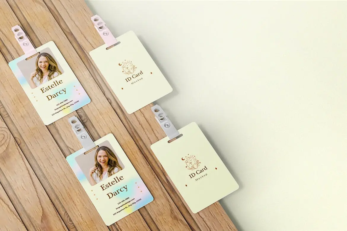 身份卡/工作卡/ID卡相关设计PSD样机模板