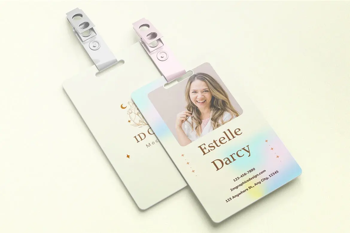 身份卡/工作卡/ID卡相关设计PSD样机模板