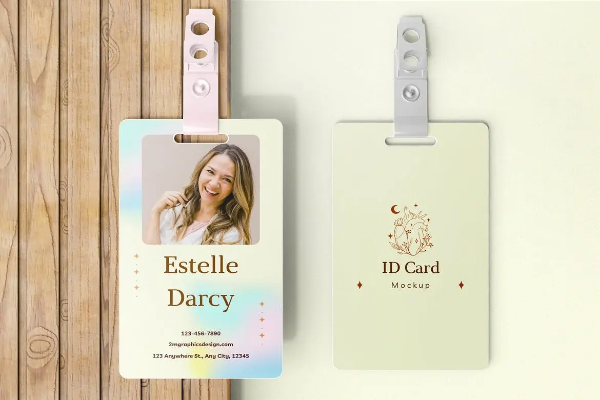 身份卡/工作卡/ID卡相关设计PSD样机模板