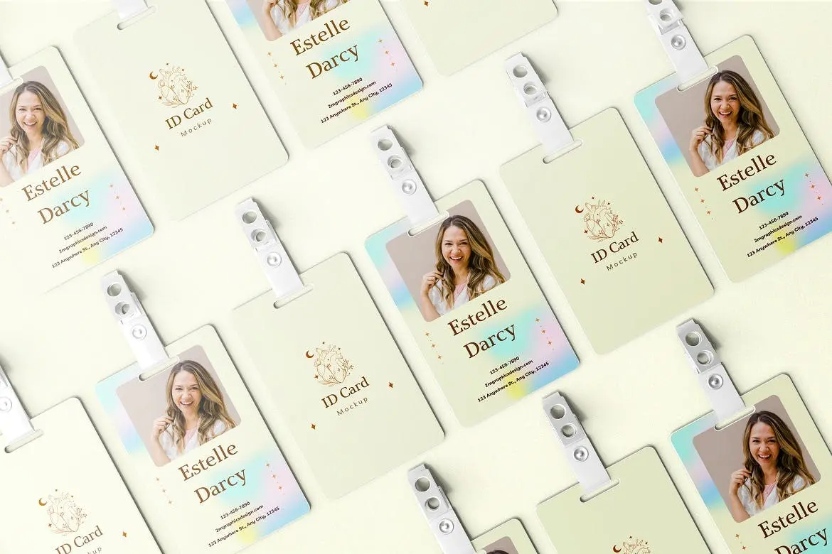 身份卡/工作卡/ID卡相关设计PSD样机模板