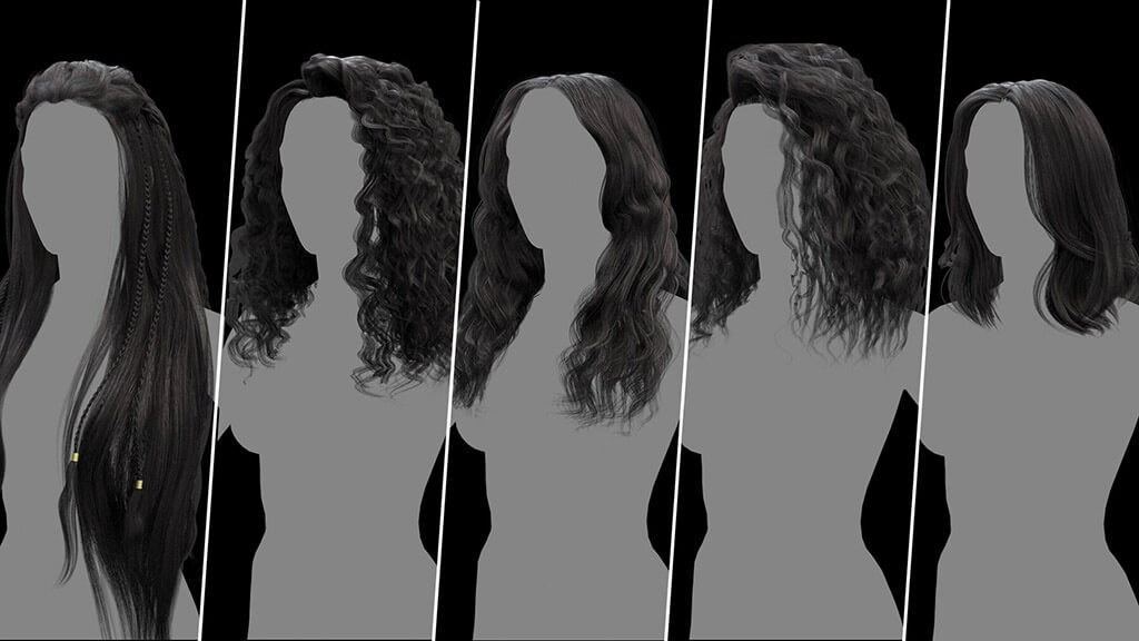 40款3D发型头发模型 通用格式+C4D+OC贴图