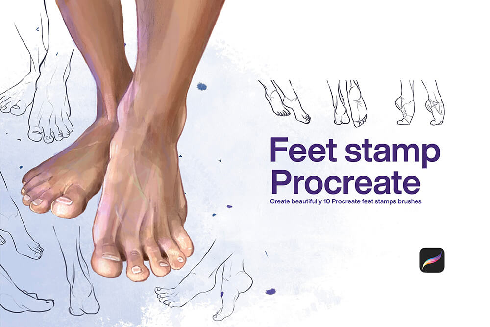 10个脚部Procreate笔刷素材