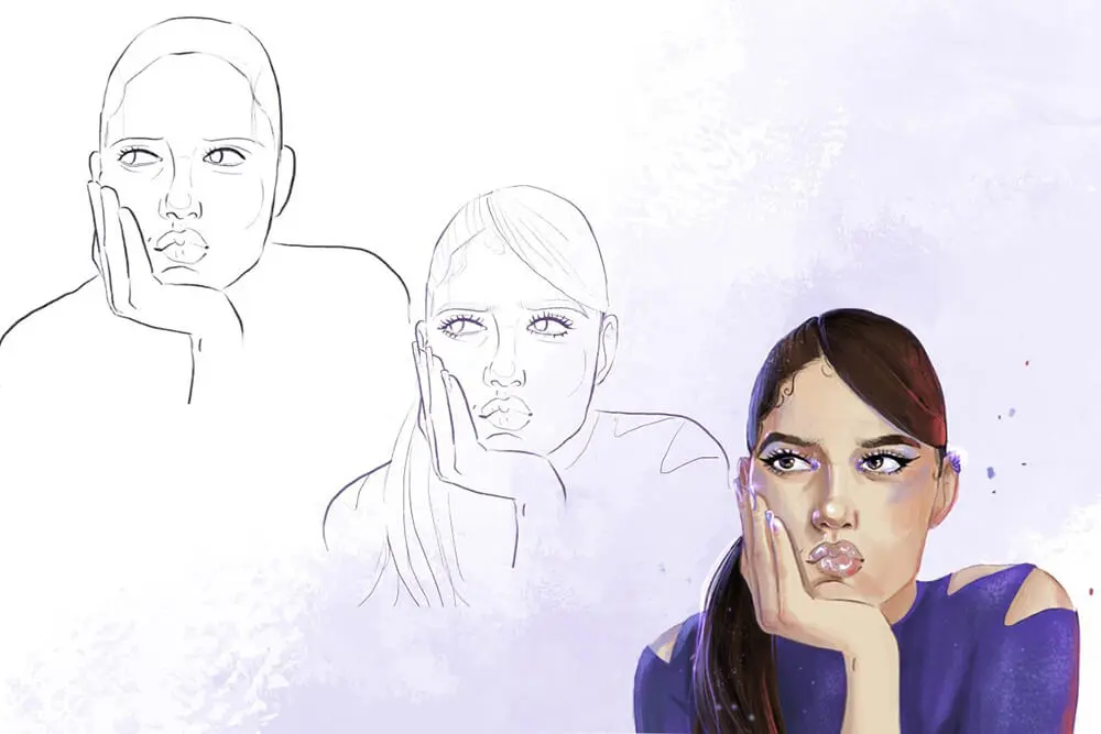 10个面部表情Procreate笔刷素材