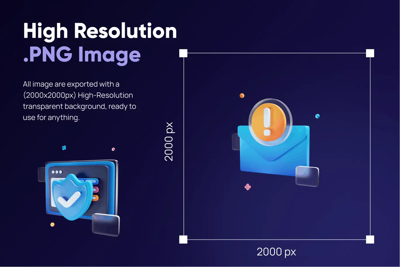 风格独特的互联网相关3D图标素材包