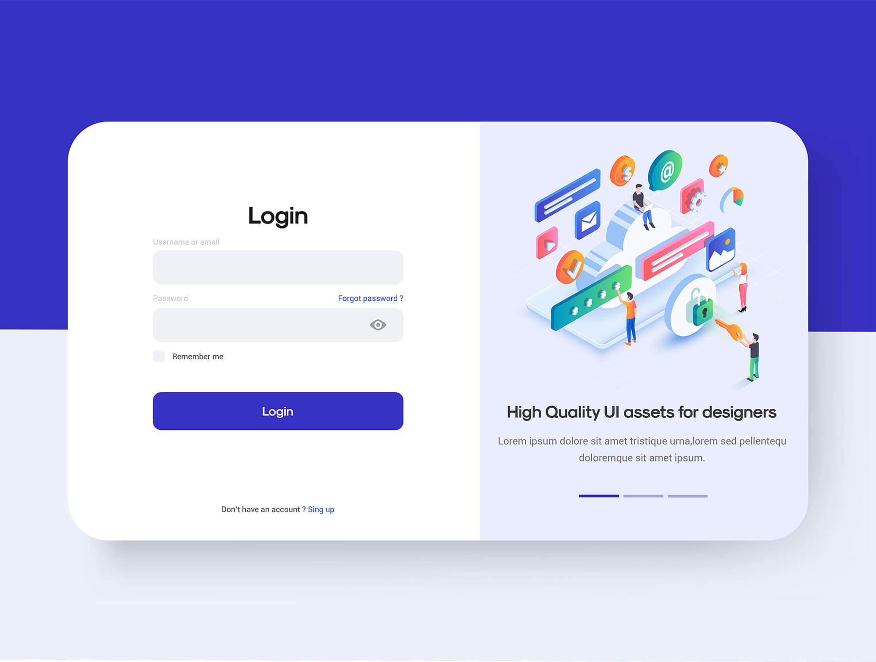 可用做APP开机引导界面的2.5d风格商业插画