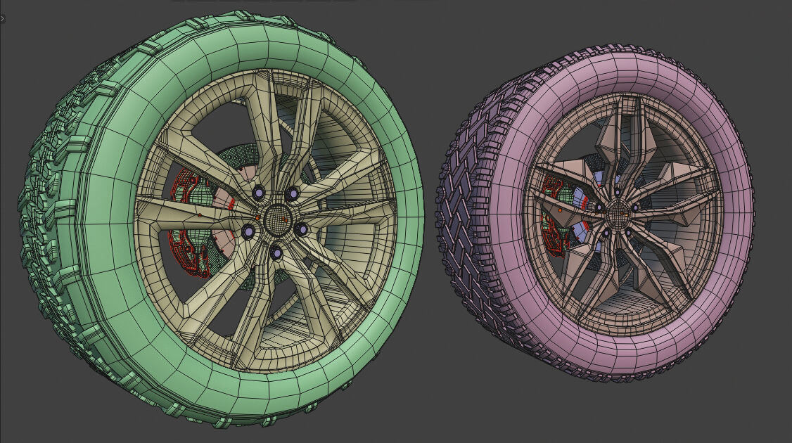 20个现代运动汽车轮毂轮胎3D模型素材合集
