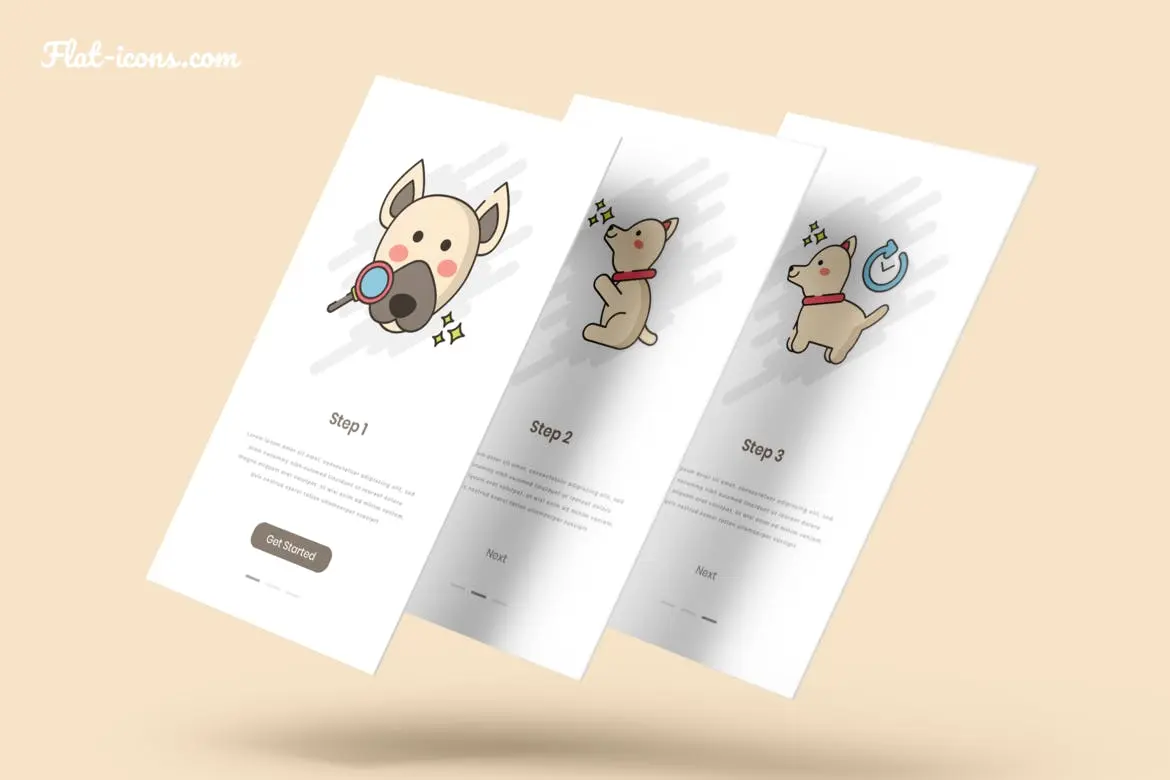 75个可爱小狗矢量图标素材包 (AI,SVG,PNG)