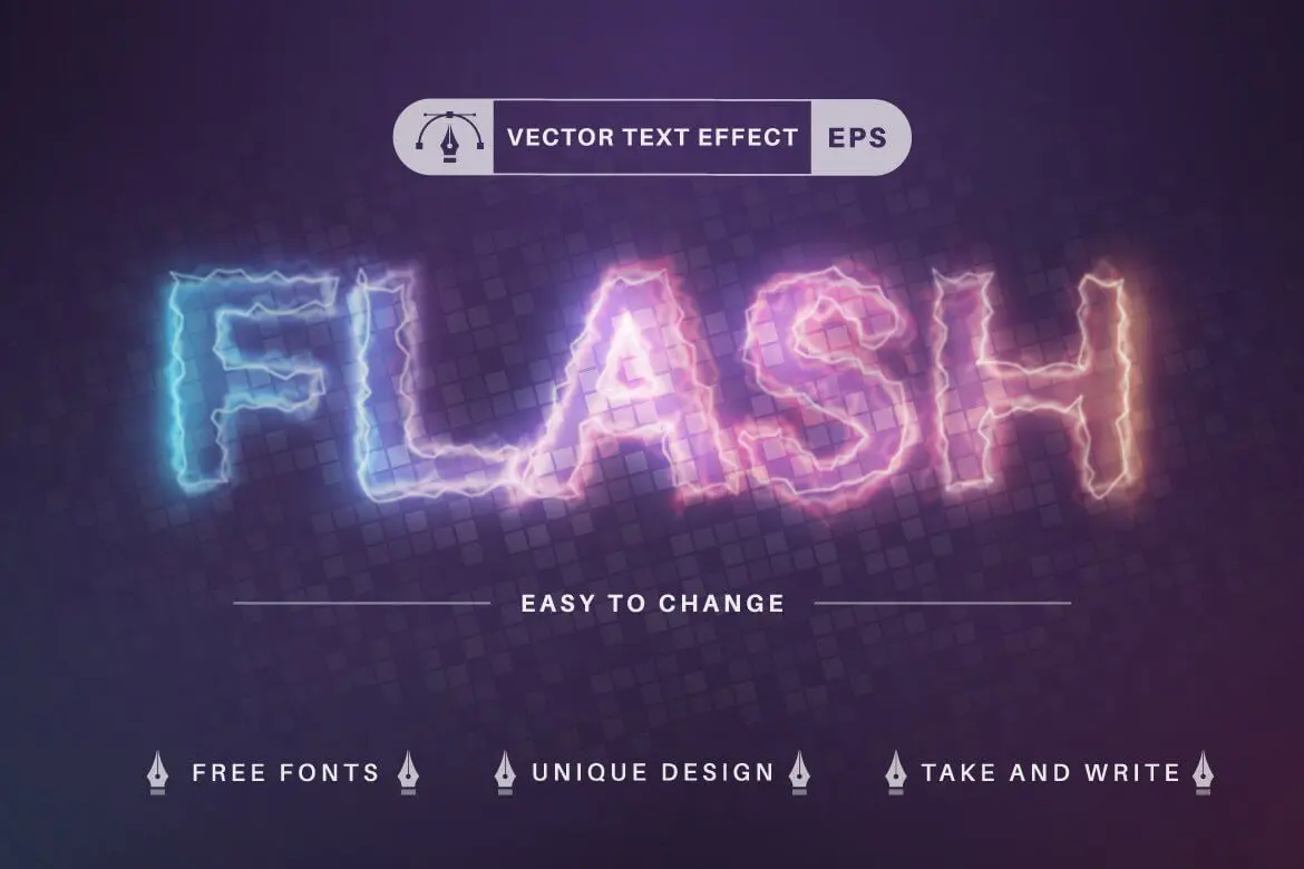 一套3D有质感的矢量文本效果