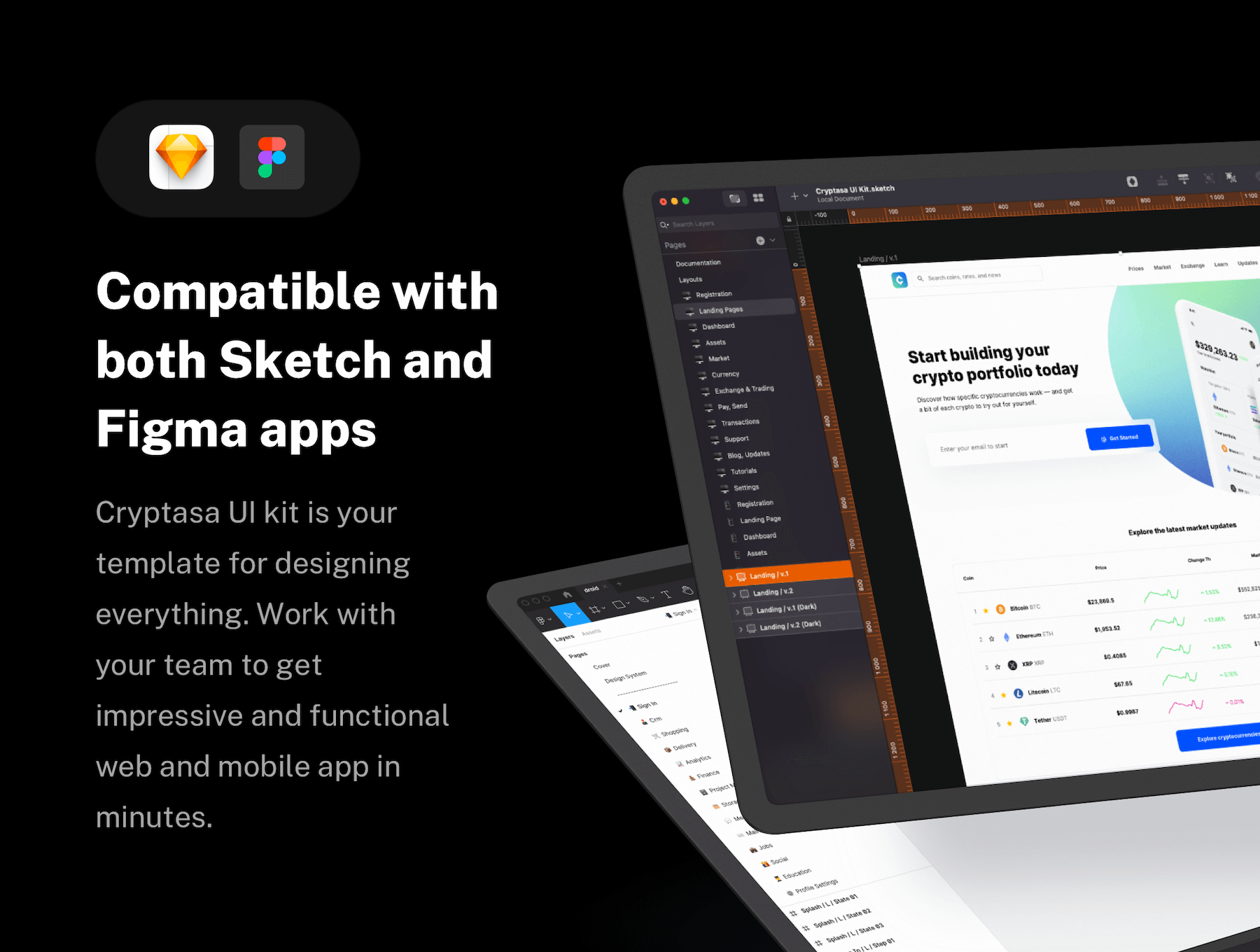 190个用于初创公司交易所加密钱包相关的UI素材包