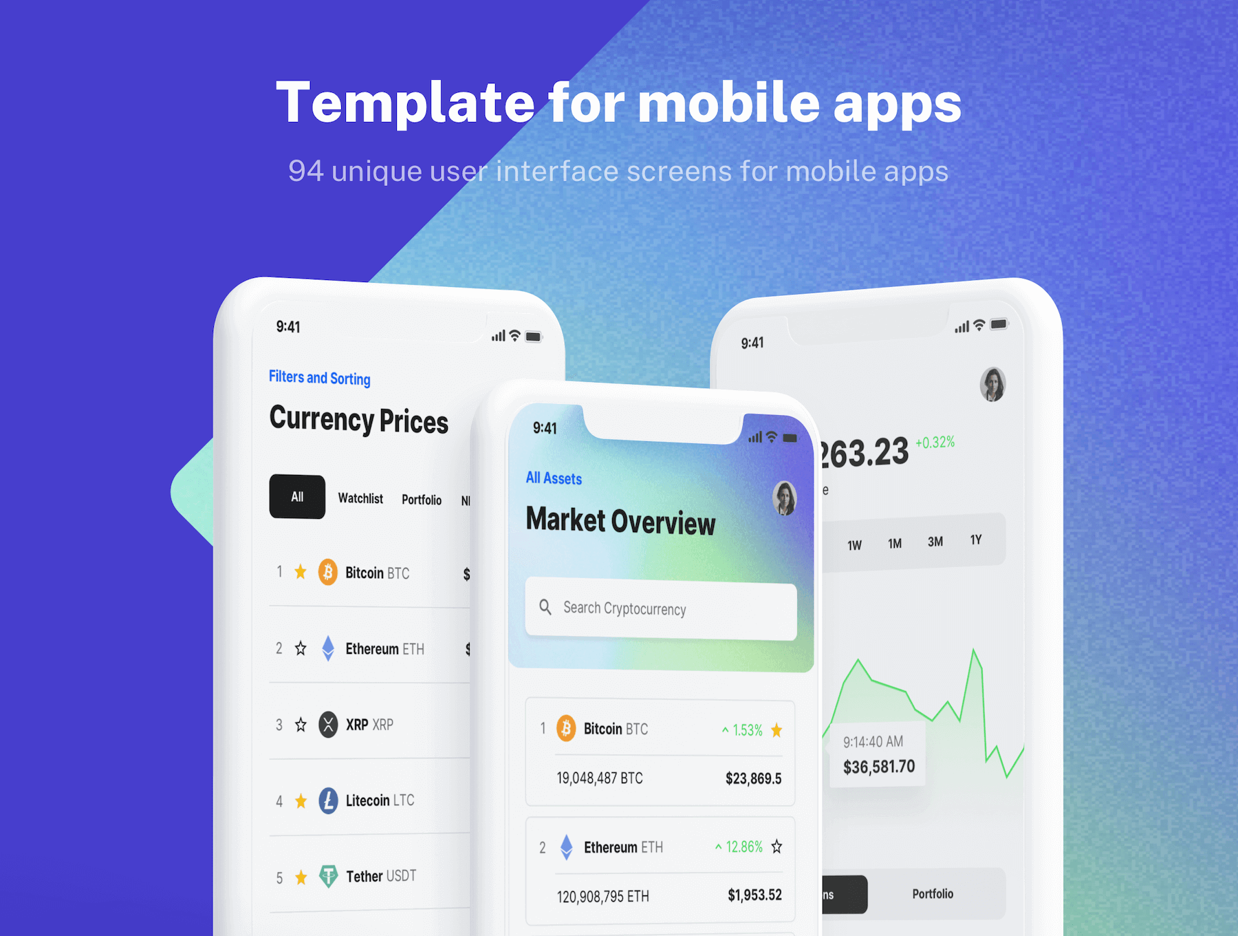 190个用于初创公司交易所加密钱包相关的UI素材包