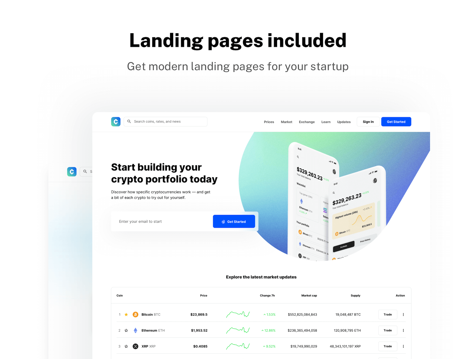 190个用于初创公司交易所加密钱包相关的UI素材包