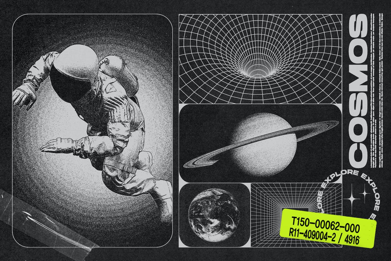 细节满满线框立体几何抽象图形矢量素材包