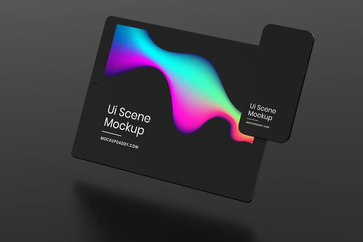 一套高质量黑色苹果Apple设备PSD样机素材包