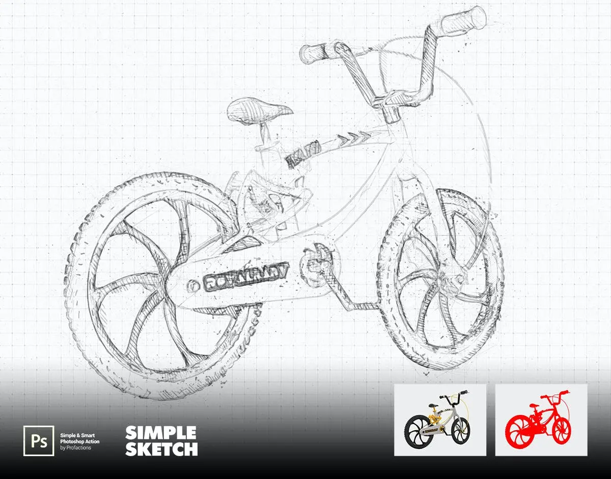 将图片一键生成简单素描手绘效果PS动作