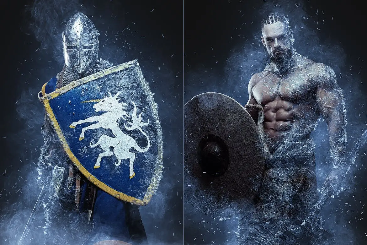 一键生成超逼真冰冻效果PS动作