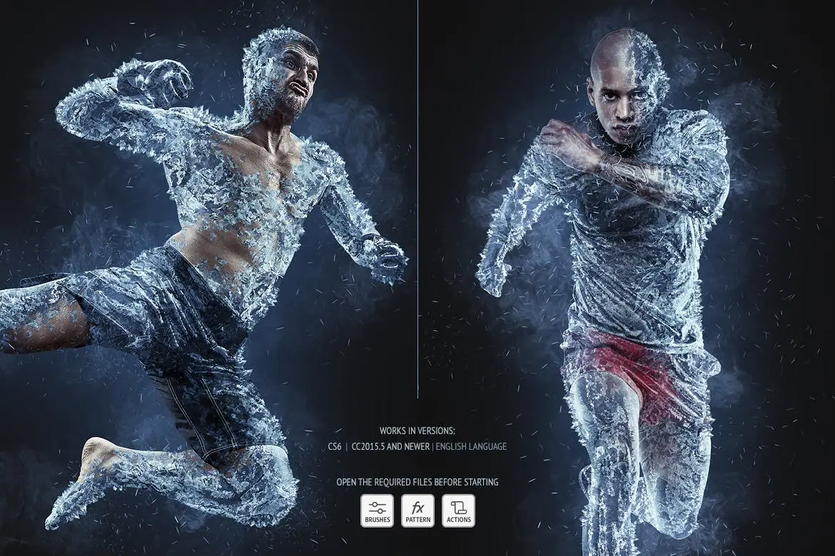 一键生成超逼真冰冻效果PS动作