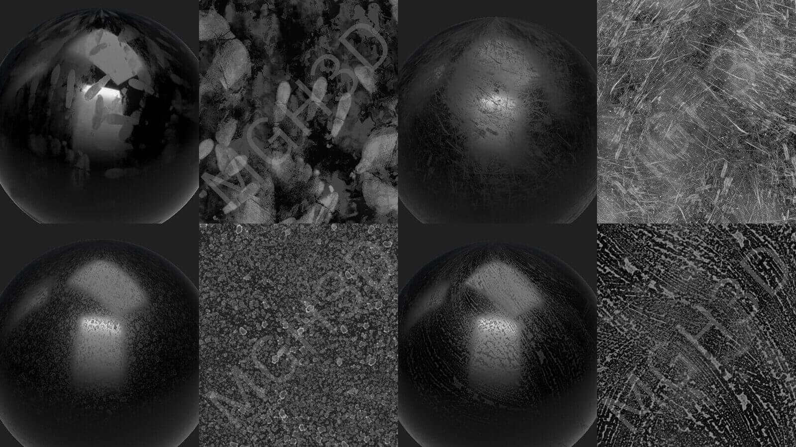 202个木纹金属污垢磨损黑白贴图素材