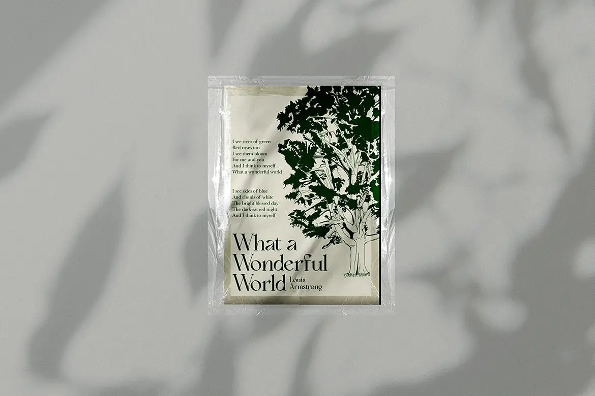 透明塑料膜海报PSD展示样机素材