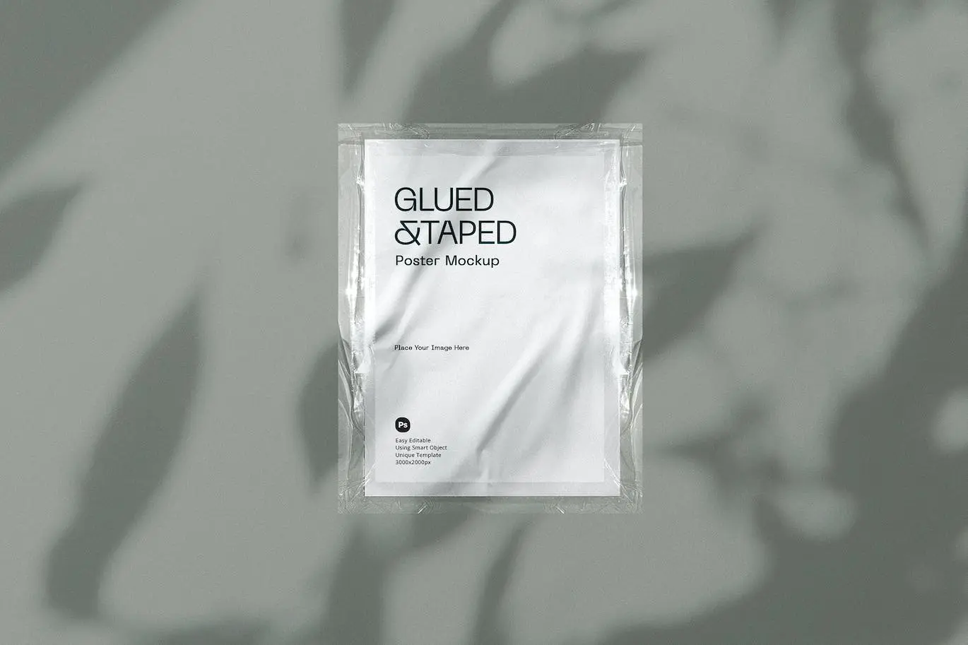透明塑料膜海报PSD展示样机素材