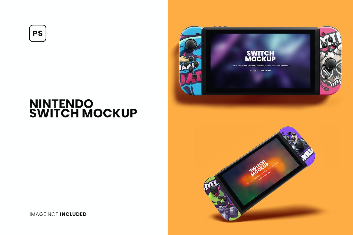 任天堂Switch游戏机外观设计样机PSD模型 – 简单设计