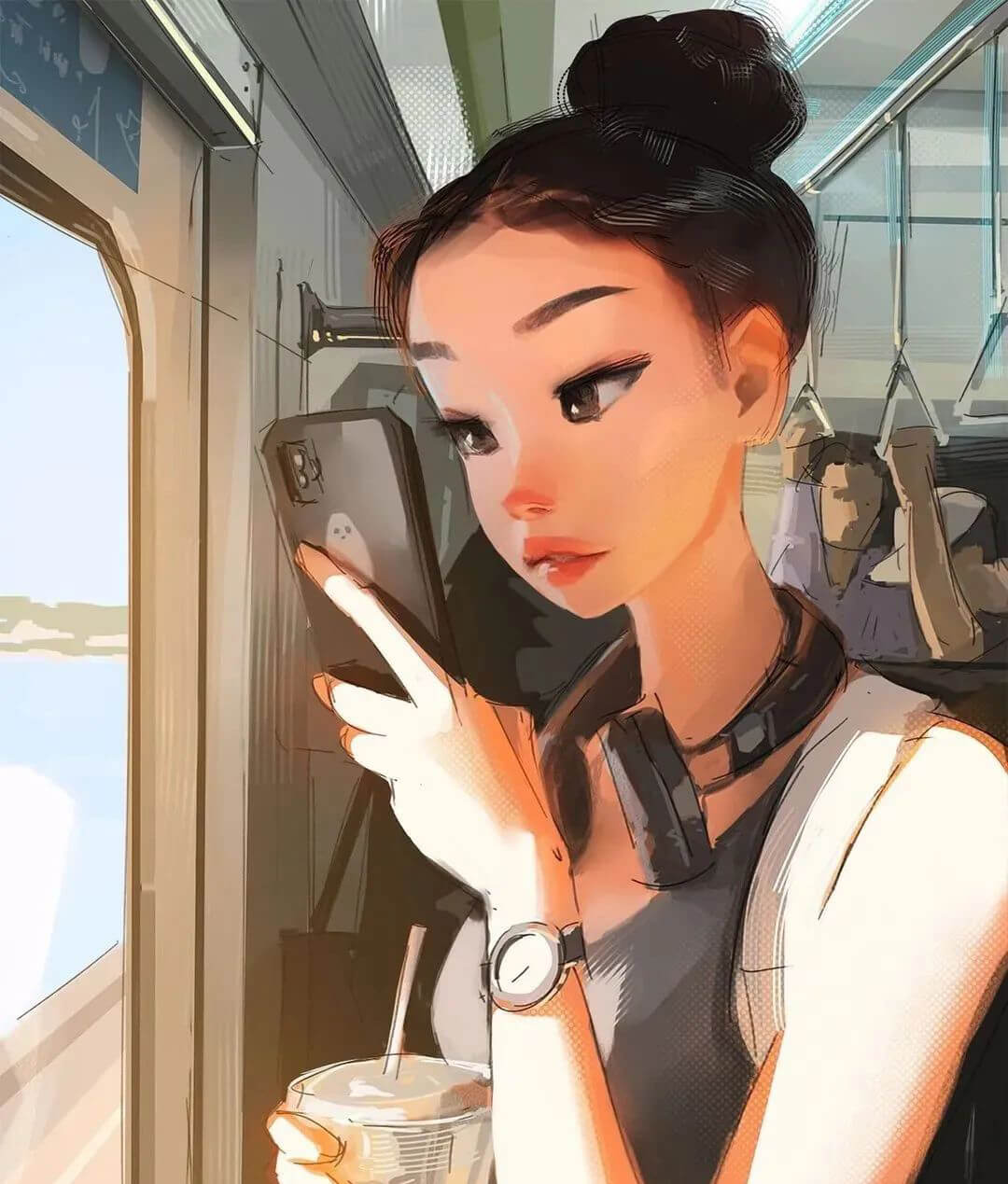 高质量女生可以有多美？用这套PS笔刷画出这些好看的微信头像吧