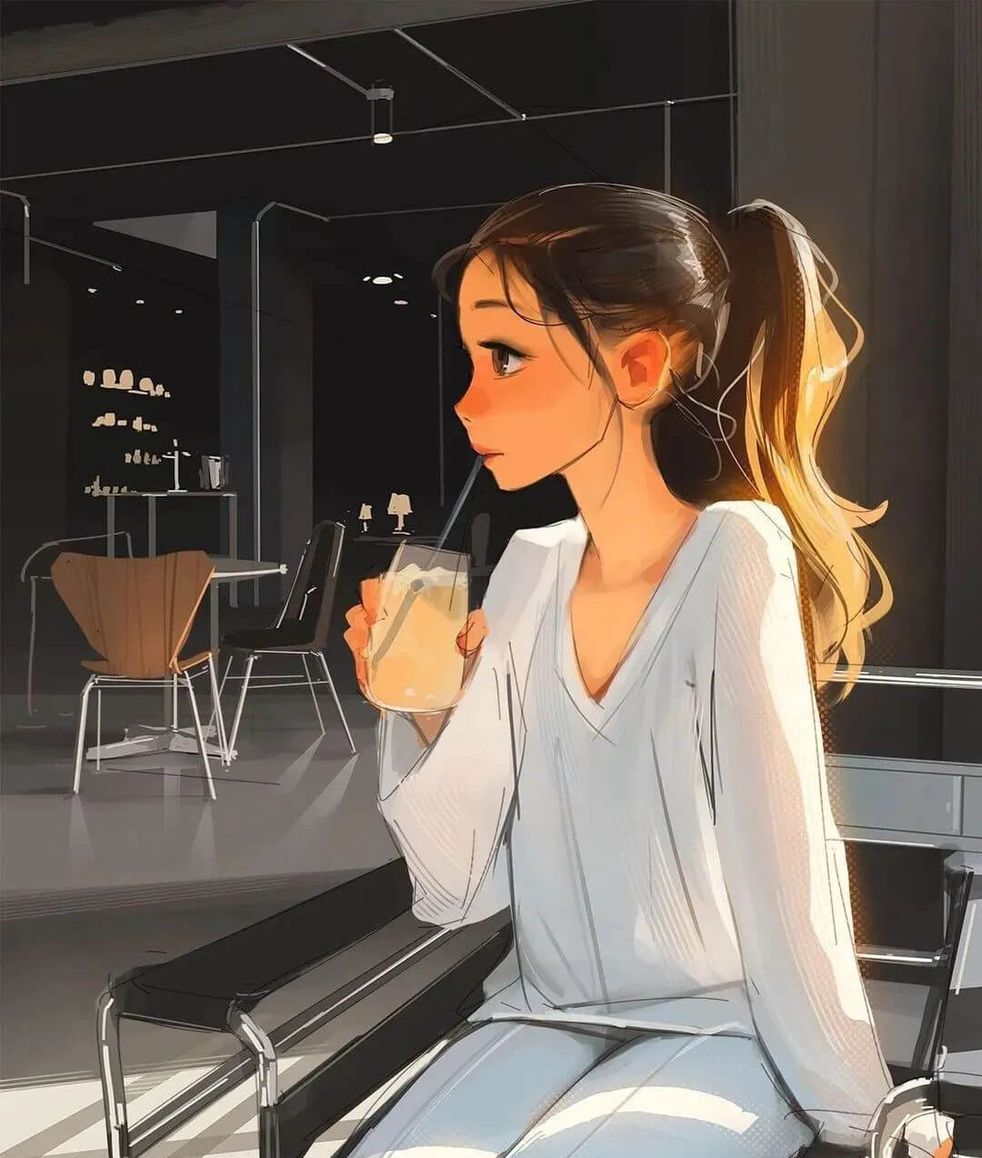 高质量女生可以有多美？用这套PS笔刷画出这些好看的微信头像吧