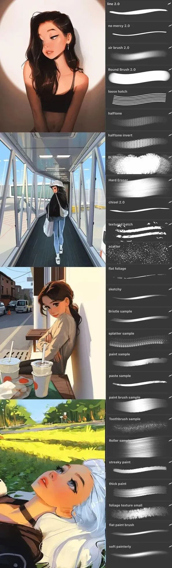 高质量女生可以有多美？用这套PS笔刷画出这些好看的微信头像吧