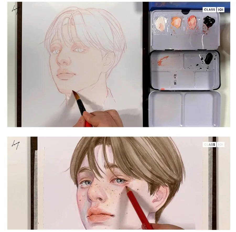 大师级人物肖像水彩绘画教程！简直不要太美！