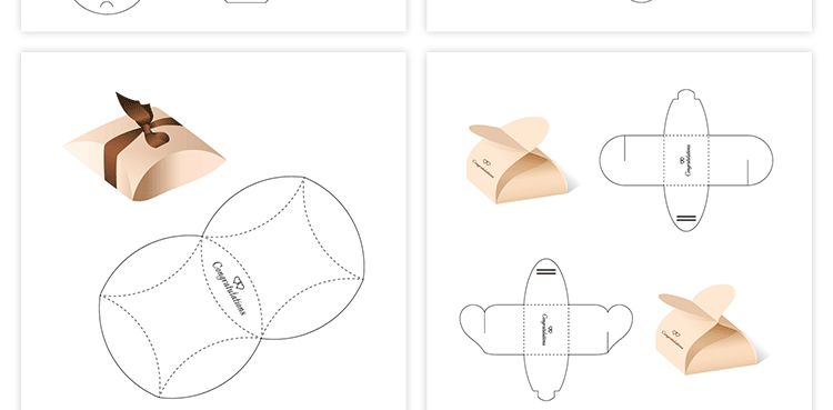 165款矢量纸盒纸箱礼盒产品包装刀模图折叠平面展开图